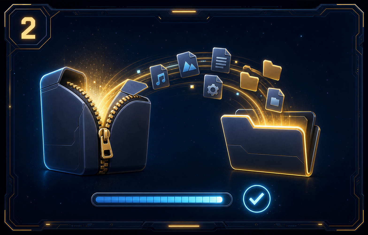 Example of extracting the Talon client ZIP